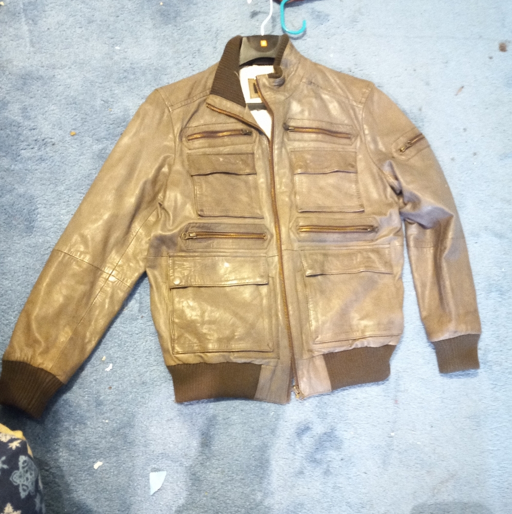 Soft* Grey Leather Jacket XL (True to size)